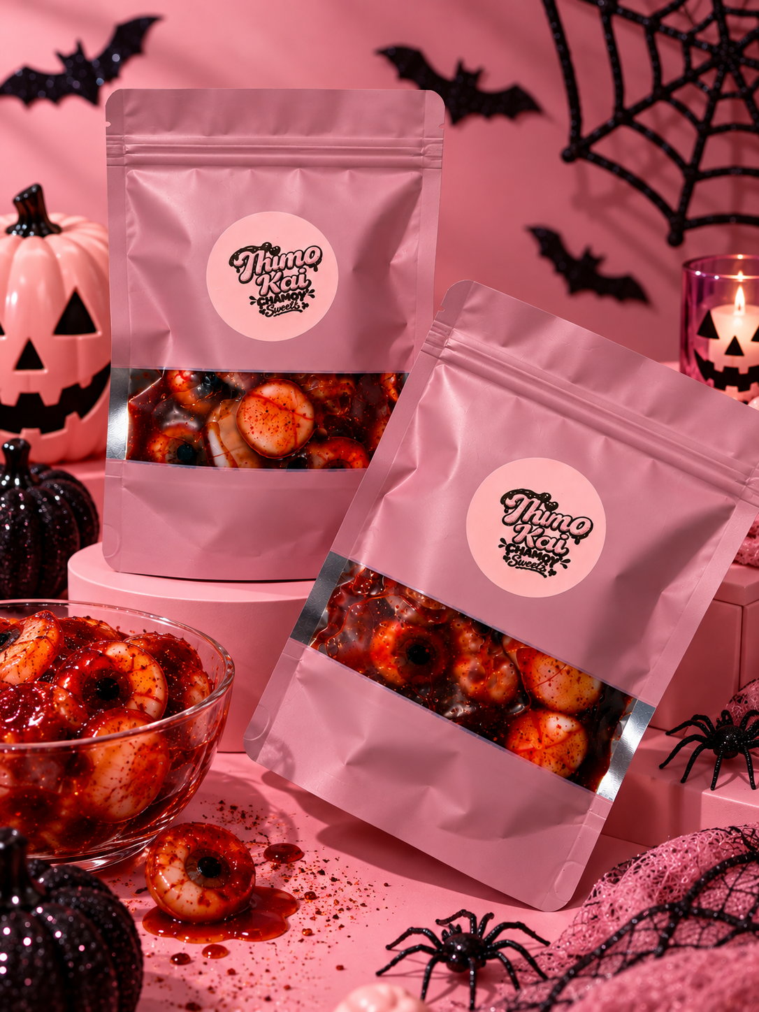 Two packs of Thimo Kai chamoy gummies